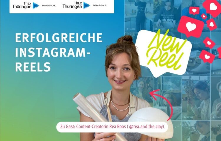 Workshop zum Thema Erfolgreiche Instagram Reels, im Vordergrund Portrait der Content-Creatorin Rea Roos